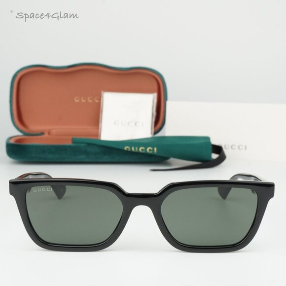 BRAND NEW Gucci GG1539S 001 Black Grey Unisex Rectangle Sunglasses GG 1539S - Picture 2 of 10